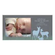 Ciervos en una invitación del nacimiento del campo tarjetas con fotos personalizadas