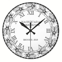 Cigarra - Magicicada - aparición del insecto asomb reloj de pared