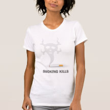 Cigarrillo con el humo del scull, camiseta antifum