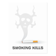 Cigarrillo con el humo del scull, postal antifumad