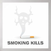 Cigarrillo con el humo del scull, poster antifumad