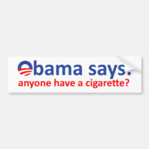 Cigarrillo de Obama Etiqueta De Parachoque