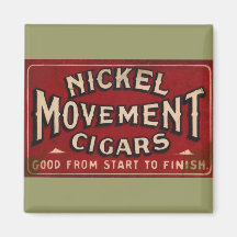 Cigarro 1900 del movimiento del níquel imán de nevera