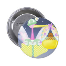 Cigüeña con el bebé afroamericano pins