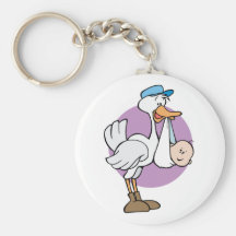 Cigüeña con el bebé llavero personalizado