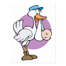Cigüeña con el bebé postal