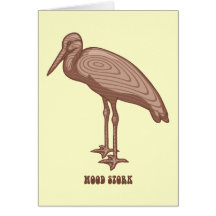 Cigüeña de madera tarjetas