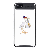Cigüeña que entrega a un bebé iPhone 5 protectores