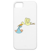 Cigüeña que entrega a un bebé iPhone 5 protectores
