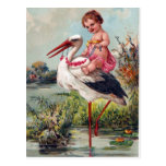 Cigüeña y bebé tarjetas postales