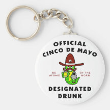 Cinco de Mayo señalado bebido Llavero