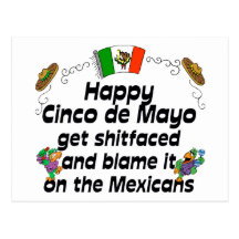 Cinco divertido de Mayo Postal