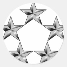 Cinco-estrella-general Pegatina Redonda
