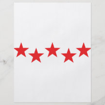 cinco estrellas rojas en icono del arco tarjeta publicitaria