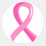 Cinta 3 del rosa del cáncer de pecho etiquetas redondas