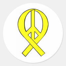 Cinta amarilla de la paz etiqueta