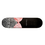 Cinta blanco y negro de moda del rosa del estampad patineta personalizada