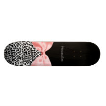 Cinta blanco y negro de moda del rosa del estampad patineta personalizada