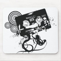 Cinta de audio del cráneo del Grunge Tapete De Ratón