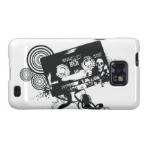 Cinta de audio y cráneo retros del Grunge Galaxy SII Fundas