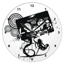 Cinta de audio y cráneo retros del Grunge Reloj