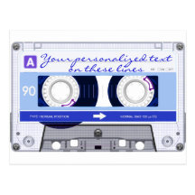 Cinta de casete - azul - postal