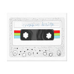 Cinta de casete enrrollada retra 80s impresiones en lona