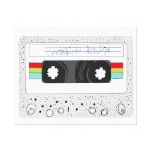 Cinta de casete enrrollada retra 80s impresiones en lona
