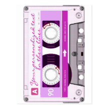 Cinta de casete - rosa - tarjeta postal