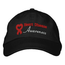 Cinta de la conciencia de la enfermedad cardíaca gorras bordadas