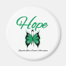 Cinta de la mariposa de la esperanza del cáncer de iman de nevera