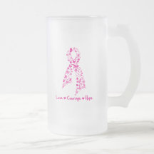 Cinta de la mariposa de la esperanza del valor del tazas de café