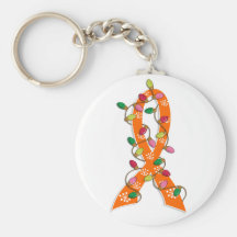 Cinta de las luces de navidad de la esclerosis múl llaveros personalizados