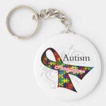 Cinta de voluta - conciencia del autismo llaveros personalizados