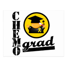 Cinta del cáncer de la niñez del graduado de Chemo Tarjeta Postal