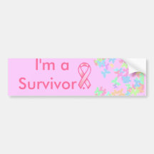 Cinta del cáncer de pecho, mariposa, soy un superv pegatina de parachoque