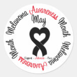 Cinta del corazón del mes de la conciencia del mel etiquetas  