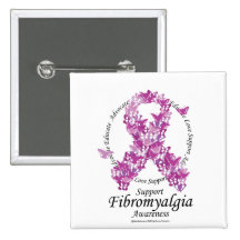 Cinta del Fibromyalgia de mariposas Pins
