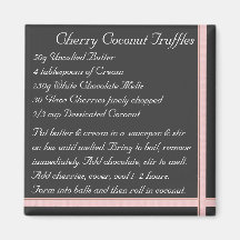 Cinta del imán de la receta de las trufas del coco