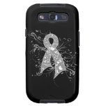 Cinta floral de los remolinos del cáncer de cerebr galaxy SIII fundas