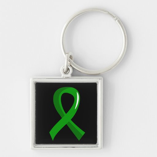 Cinta hepática 3 del verde del cáncer llaveros