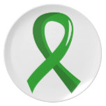 Cinta hepática 3 del verde del cáncer platos para fiestas