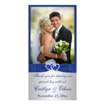 CINTA IMPRESA azul, tarjeta de la foto de la bodas Tarjeta Fotográfica