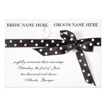 Cinta negra y blanca invitaciones personalizada