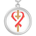 Cinta oral del corazón de la cruz del cáncer grimpolas personalizadas