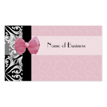 Cinta parisiense elegante del rosa del damasco tarjetas de visita