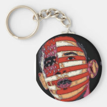 cinta roja de obama, Barack_Obama_Flag_Face Llavero Personalizado