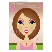 Cinta rosada - conciencia tarjetas