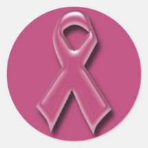 CINTA ROSADA DE LA CONCIENCIA DEL CÁNCER DE PECHO PEGATINAS REDONDAS