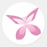 Cinta rosada de la mariposa etiqueta